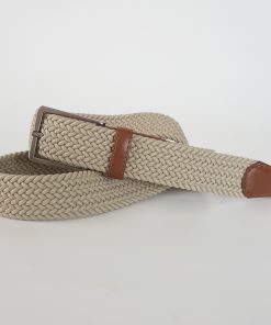 CINTURÓN TRENZADO ELÁSTICO BEIGE