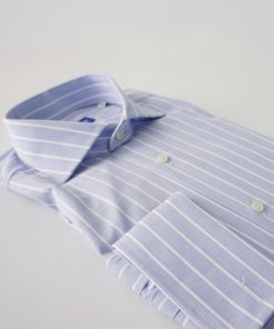 Alternative view of CAMISA ALGODÓN AZUL RAYA BLANCA