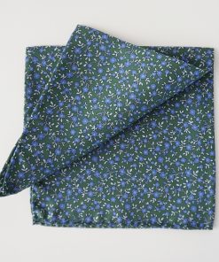 PAÑUELO SEDA VERDE HOJAS