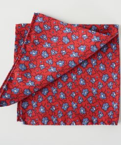 PAÑUELO SEDA FLORES AZULES