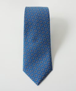 CORBATA SEDA AZUL/BLANCO