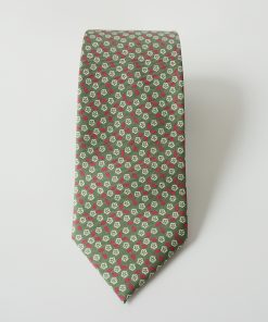 CORBATA SEDA FLORES VERDE
