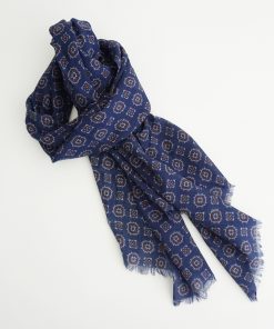FOULARD LANA DIBUJO GERMÉTRICO AZUL