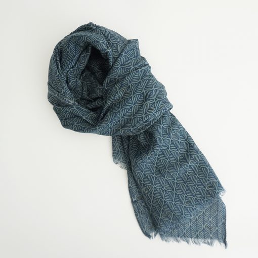 FOULARD LANA DIBUJO GEOMÉTRICO AZUL