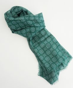 FOULARD LANA DIBUJO GEOMÉTRICO VERDE