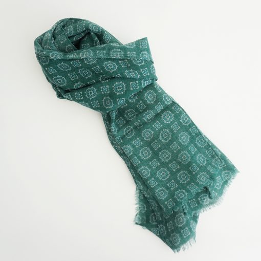 FOULARD LANA DIBUJO GEOMÉTRICO VERDE