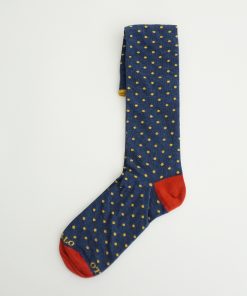 CALCETINES GALLO AZUL LUNARES AMARILLOS