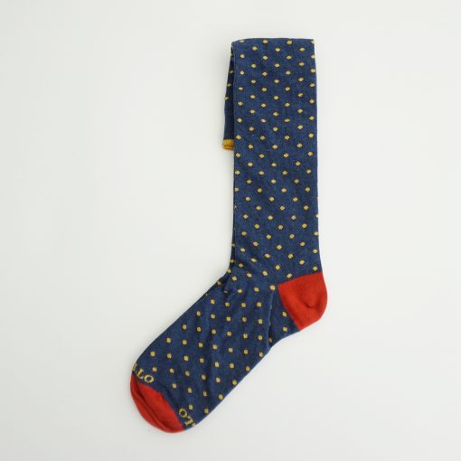 CALCETINES GALLO AZUL LUNARES AMARILLOS