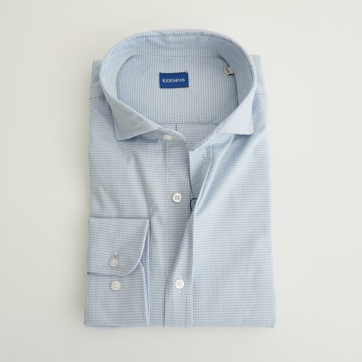 CAMISA  PATA DE GALLO AZUL